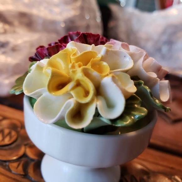 VINTAGE Aynsley Bone China September "Dahlia" flower basket made‎ in England - Picture 3 of 7